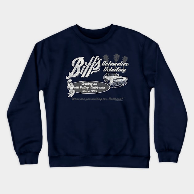 Biff's Auto Detailing Worn Out Crewneck Sweatshirt by Alema Art